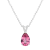 12x8mm Pear Shape Pink Topaz With Diamond Accents Rhodium Over Sterling
Silver Pendant with Chain