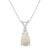 8x5mm Pear Shape Opal with Diamond Accent 14k White Gold Pendant With Chain