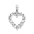 Rhodium Over 10K White Gold Textured Heart with Lace Trim Charm