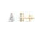 White Cubic Zirconia 14k Yellow Gold Studs With Velvet Gift Box 1.00ctw