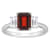 8x6mm Emerald Cut Garnet And White Topaz Rhodium Over Sterling Silver
3-Stone Ring
