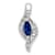 Rhodium Over 10k White Gold Diamond and 0.29 cttw Marquise Sapphire Pendant