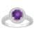 7mm Round Amethyst 1/5 ctw Diamond Rhodium Over Sterling Silver Halo Ring