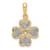 14K Yellow Gold 0.02ct.Diamond Four Leaf Clover Pendant