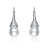 Pear Shape CZ And Pearl Drop Earrings In Sterling Silver
