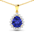Blue Tanzanite and White Diamond 14K Yellow Gold Pendant with 18 inch
Cable Chain 3.25ctw