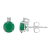 5mm Round Emerald with Diamond Accents 14k White Gold Stud Earrings