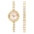Croton Svelte Gold Tone Bolero Cubic Zirconia Watch and Bracelet Set