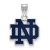 Sterling Silver Rhodium-plated LogoArt University of Notre Dame Small
Enamel Pendant