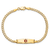 14k Yellow Gold Medical Soft Diamond Shape Red Enamel Curb link ID Bracelet