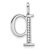 14K White Gold Diamond Lower Case Letter Q Initial Pendant