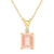 9x7mm Emerald Cut Morganite with Diamond Accent 14k Yellow Gold Pendant
With Chain