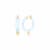 14K Yellow Gold Over Sterling Silver Acrylic Mini Heart Charm Hoop
Earrings in Pastel Blue