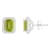 7x5mm Emerald Cut Peridot 1/5 ctw Diamond Rhodium Over Sterling Silver
Halo Stud Earrings