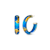 14K Yellow Gold Over Sterling Silver Small Gold Leaf Acrylic Hoops in
Lapis Blue Color