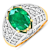 2.45ctw Green Emerald and Diamond 14K Yellow Gold Halo Ring