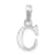 Sterling Silver Polished Block Initial -C- Pendant