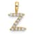 14K Yellow Gold Lab Grown Diamond Letter Z Initial Pendant