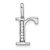 14K White Gold Diamond Lower Case Letter R Initial Pendant