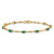 10k Rhodium Over Yellow Gold Diamond and Oval Emerald Bracelet