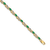 14k Yellow Gold and Rhodium Over 14k Yellow Gold Diamond and Emerald
Infinity Bracelet