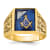 10K Yellow Gold Men's Lab Created Sapphire and Diamond Lodge Masonic Ring