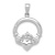 Rhodium Over 14k White Gold Polished Claddagh Pendant