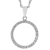 White Zircon Circle Pendant Necklace In Sterling Silver 0.50ctw