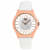 Jivago Women's Fun Gray Dial, White Satin Leather Strap Watch