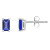 5x3mm Emerald Cut Tanzanite 14k White Gold Stud Earrings