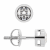 White Cubic Zirconia 14k White Gold Studs With Velvet Gift Box 1.00ctw
