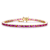 Ruby Color CZ Tennis Bracelet In 14K Gold Over Sterling Silver