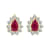 0.70ctw Ruby and Diamond Earrings in 14k Yellow Gold