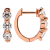 White Cubic Zirconia 14k Rose Gold Hoops With Velvet Gift Box 0.50ctw