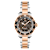 Duxot Atlantica Skeleton Diver Brown Dial Rose Bezel Two-tone Stainless
Steel Band Automatic Watch
