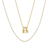 CZ Initial B Tennis Necklace And Pendant Set In 14K Gold Over Brass 4.05ctw