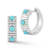 Rachel Zoe Lab-Created Turquoise Ribbed Hoop Earrings in Rhodium Over
Sterling Silver