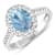1.67ctw Blue Aquamarine and Diamond 14K White Gold Halo Ring