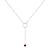 Round Garnet Rhodium Over Sterling Silver Dainty Necklace, 0.30ct
