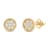 White Cubic Zirconia 14k Yellow Gold Earrings With Velvet Gift Box 0.40ctw