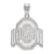Rhodium Over Sterling Silver LogoArt Ohio State University Large Pendant