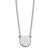 Rhodium Over Sterling Silver Tiny Circle Block Letter R  Initial Necklace