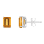8x6mm Rectangular Octagonal Citrine Rhodium Over Sterling Silver Stud Earrings