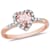 Morganite and Diamond 10K Rose Gold Heart Ring 0.73ctw