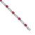 Rhodium Over 14k White Gold Diamond and Ruby Bracelet