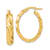 14k Yellow Gold Polished and Twisted 1" Oval Hoop Earrings