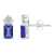 6x4mm Emerald Cut Tanzanite with Diamond Accents 14k White Gold Stud Earrings