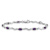 Rhodium Over 10k White Gold Diamond and Amethyst Bracelet