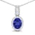 1.60ctw 14K White Gold Tanzanite and White Diamond Pendant with 18 inch
Cable Chain