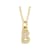 14K Yellow Gold Diamond B Initial Pendant With Chain